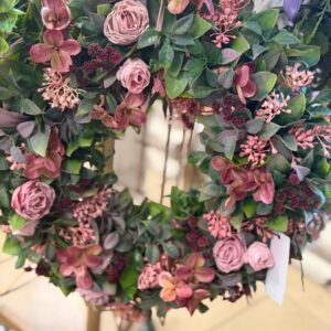 Jarný veniec ružový 44cm