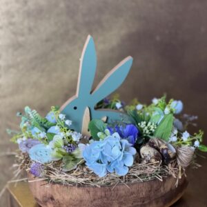 Jarné hniezdo s modrým zajačikom 30x29cm – Obrázok 1