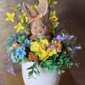 Jarná radosť aranžmán so zajačikom 32x31x41cm – Obrázok 1