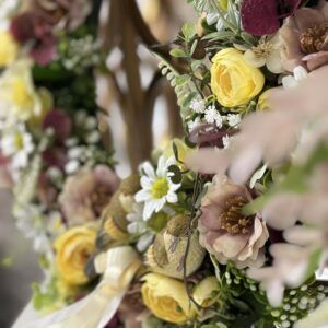 Žlto-fialový venček s vtáčikom – Obrázok 2