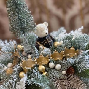 Adventný aranžmán s macíkom a s jeleňom – Obrázok 1