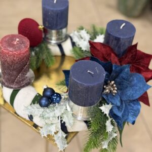 Adventný veniec bordovo-modrý – Obrázok 2